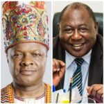 Kabaka Ronald Muwenda Mutebi and Minister Sam Mayanja