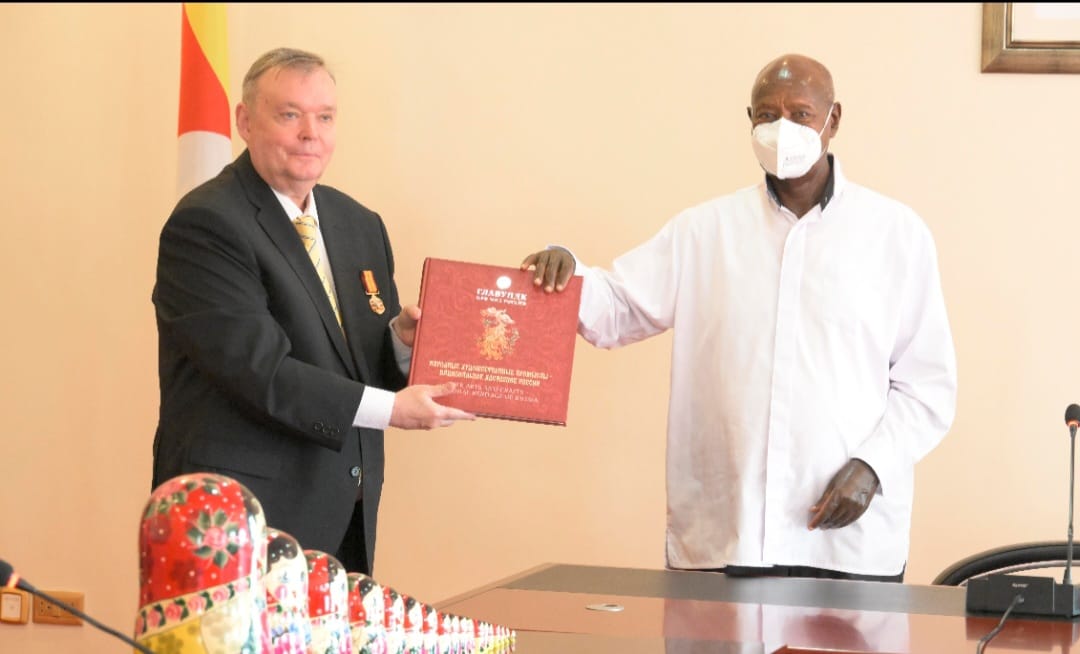 Museveni Commends Russian Envoy Semivolos for Strengthening Uganda-Russia Ties