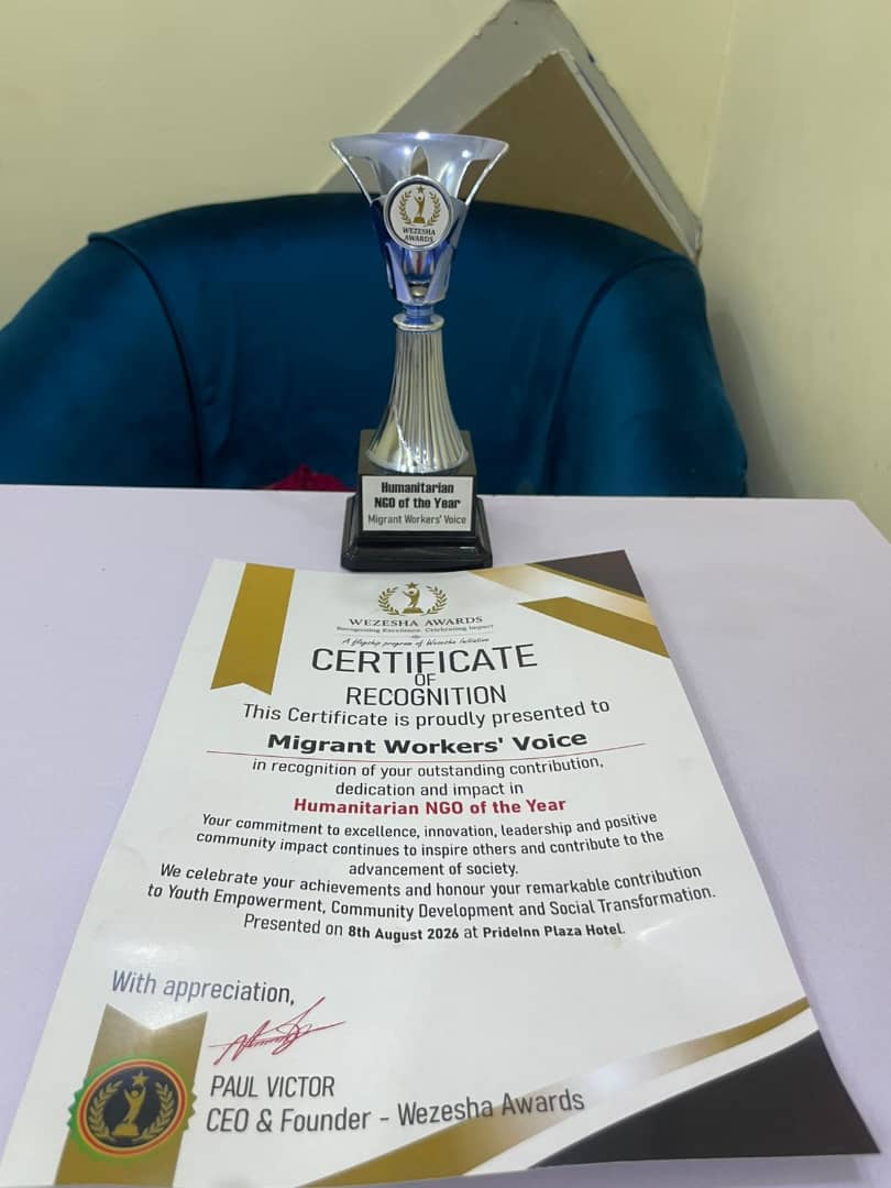 Migrant Workers’ Voice Named Humanitarian NGO of the Year at 2026 Wezesha Awards 